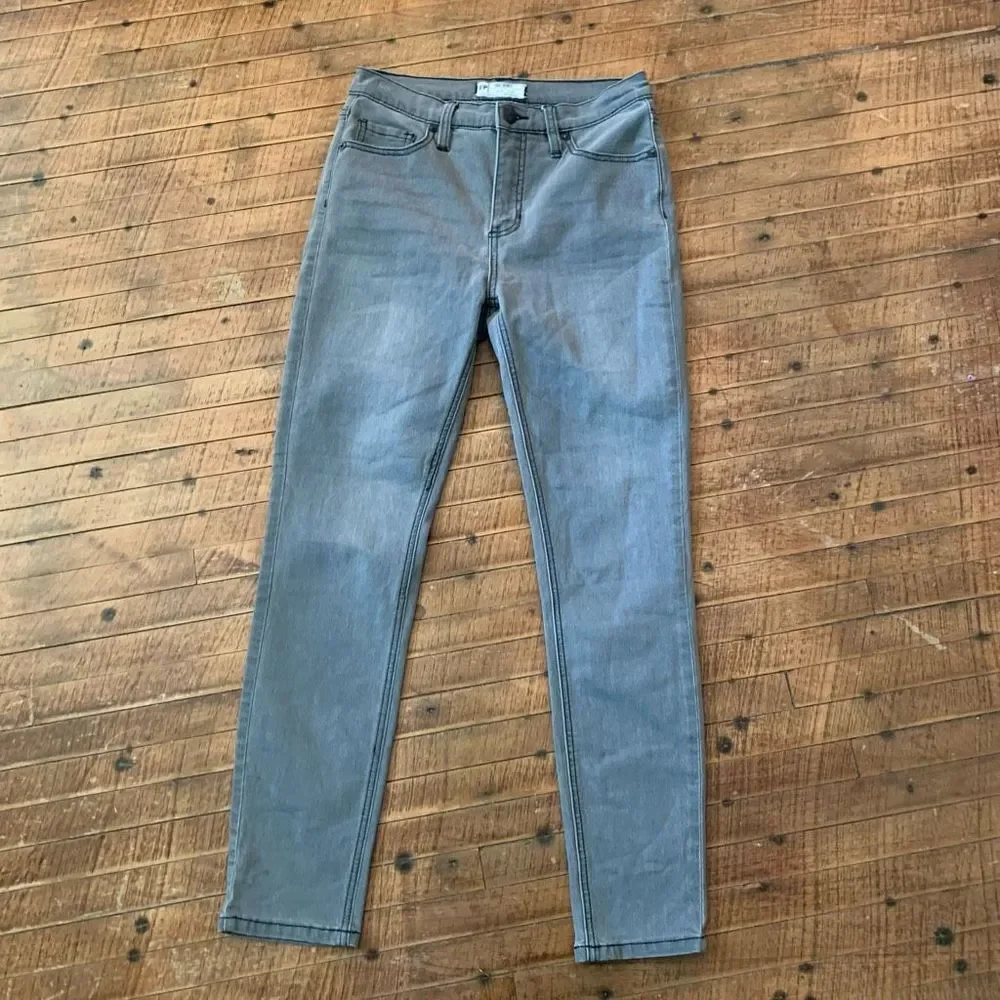 Free People faded gray 27 stretch skinny crop normcore jeans